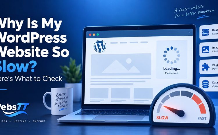 Slow WordPress website performance troubleshooting guide showing hosting, images, plugins and database checks